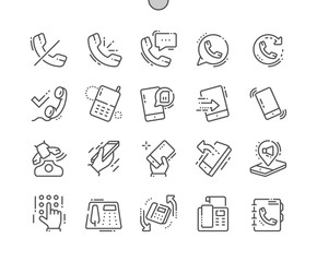 Sticker - Phones Well-crafted Pixel Perfect Vector Thin Line Icons 30 2x Grid for Web Graphics and Apps. Simple Minimal Pictogram