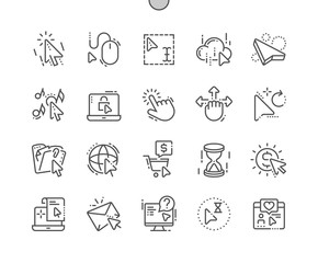 Poster - Selection & Cursors Well-crafted Pixel Perfect Vector Thin Line Icons 30 2x Grid for Web Graphics and Apps. Simple Minimal Pictogram