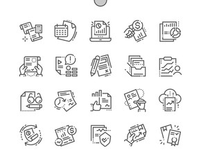 Fototapete - report well-crafted pixel perfect vector thin line icons 30 2x grid for web graphics and apps. simpl