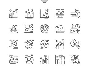 Poster - Charts Well-crafted Pixel Perfect Vector Thin Line Icons 30 2x Grid for Web Graphics and Apps. Simple Minimal Pictogram