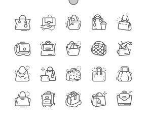 Poster - Bags Well-crafted Pixel Perfect Vector Thin Line Icons 30 2x Grid for Web Graphics and Apps. Simple Minimal Pictogram