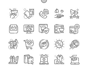 Aufkleber - e-commerce well-crafted pixel perfect vector thin line icons 30 2x grid for web graphics and apps. s