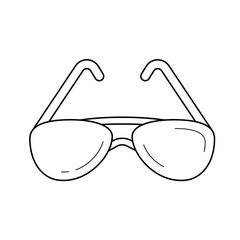 Sticker - Sunglasses vector line icon isolated on white background. Sunglasses line icon for infographic, website or app. Icon designed on a grid system.