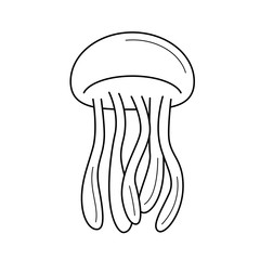 Wall Mural - Jellyfish line icon isolated on white background. Jellyfish line icon for infographic, website or app. Icon designed on a grid system.