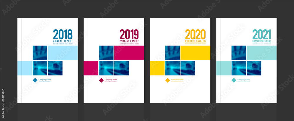 Cover design template corporate business annual report brochure poster company profile catalog magazine flyer booklet leaflet. Cover page design element A4 sample image with Gradient Mesh. - obrazy, fototapety, plakaty 