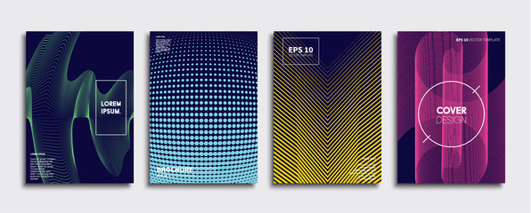 Wall Mural - vector cover designs. future poster template. smartphone modern background set.