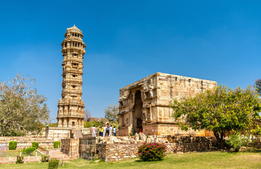 Poster - Vijaya Stambha, Victory Tower at Chittor fort. Rajasthan, India