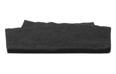 Black glass cleaning cloth, napkin isolated on white background 