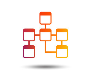 Poster - Database sign icon. Relational database schema symbol. Blurred gradient design element. Vivid graphic flat icon. Vector