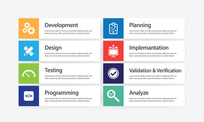 Wall Mural - software engineering infographic icon set