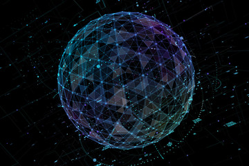 Aufkleber - Concept of Network, internet communication - 3d illustration.