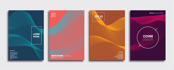 Wall Mural - vector cover designs. future poster template. smartphone modern background set.