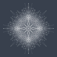 Poster - Big data visualization. Graphic abstract background communication. Perspective backdrop visualization. Analytical network visualization. Vector illustration.