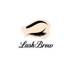 Wall Mural - Vector logo design template for beauty salon. Make up. Lash and Brow