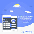 Mobile App UX Design Vector Template concept 