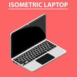 3D isometric laptop flat design isolated vector file