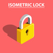 3D isometric lock vector