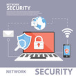 Network Security Flat Icon Banner Concept 