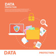 Data Protection Flat Icon Banner Concept 