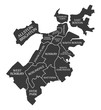 Boston Massachusetts city map USA labelled black illustration