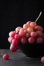 Close Up Of Bunch Of Grapes In Bowl