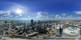 Fototapeta  - Aerial 360 spherical city panorama Miami Brickell City Heights and Centre