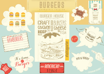 Template Menu Placemat for Burger House