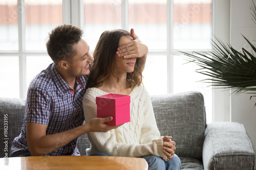 Loving Husband Or Boyfriend Closing Eyes Of Wife Girlfriend