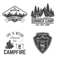 Wall Mural - summer camp. vector illustration. concept for shirt or logo, print, stamp or tee.