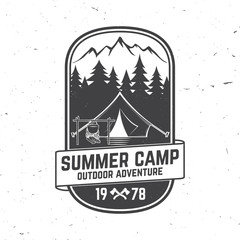 Wall Mural - summer camp. vector illustration. concept for shirt or logo, print, stamp or tee.