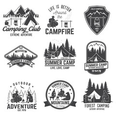 Wall Mural - summer camp. vector illustration. concept for shirt or logo, print, stamp or tee.