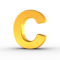 Aufkleber - The letter C as a polished golden object with clipping path