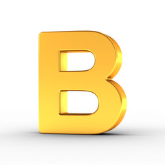 Aufkleber - The letter B as a polished golden object with clipping path