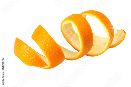 Fotografía fresh orange peel isolated on white background