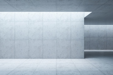 blank concrete space interior, 3d rendering