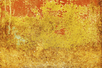 particle board paint. grunge cracks. red and yellow