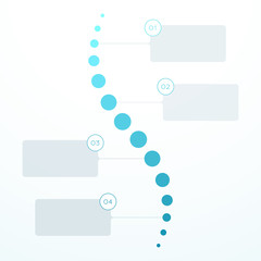 Poster - Abstract Blue Flat 4 Step Circles Vertical Timeline