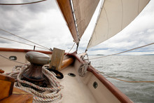 Schooner Bow Under Sail