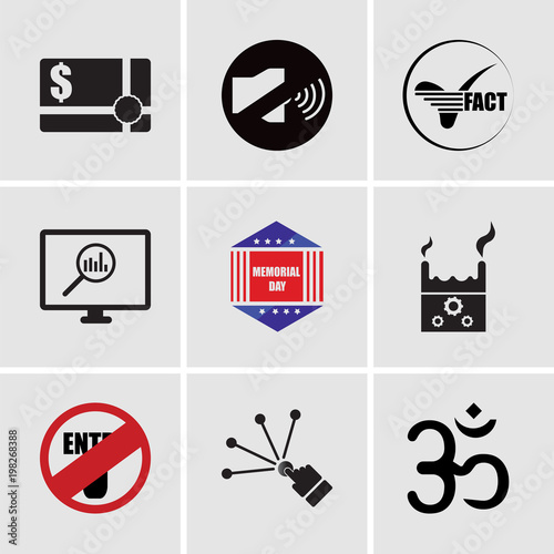 Stampe Set Of 9 simple editable icons such as aum, reach, restricted entry, product dev