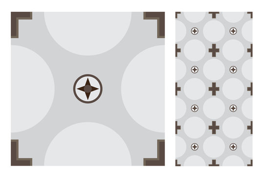 vintage tiles patterns antique seamless design in Vector illustration