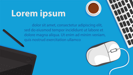 Aufkleber - office background or banner  flat vector and element about computer