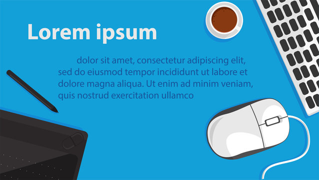 office background or banner  flat vector and element about computer