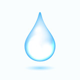 Fototapeta Dinusie - Clear water drop on the white background, vector illustration