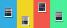 Colorful House Facade With Windows