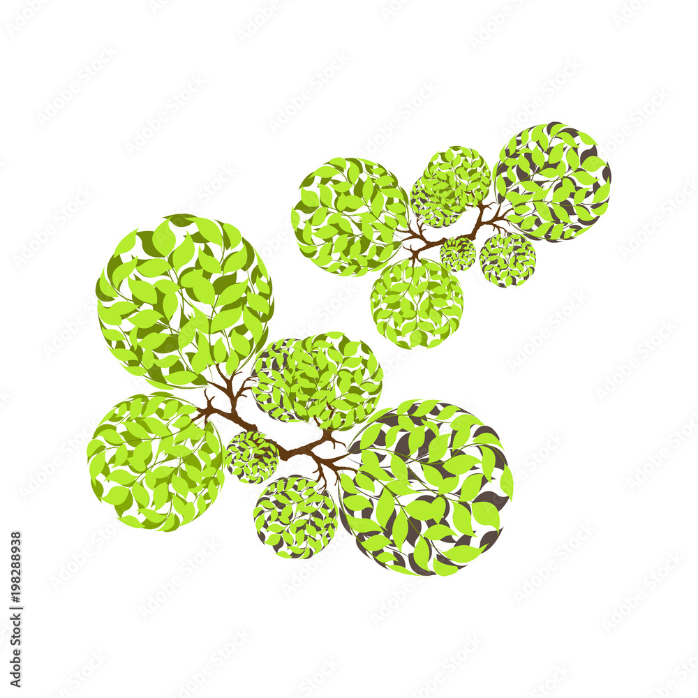 Trees top view for landscape vector illustration. Stock Vector | Adobe ...
