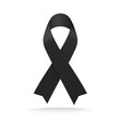 © grumpybox - Black mourning ribbon isolated on white background. Vector illustration