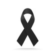 © grumpybox - Black mourning ribbon isolated on white background. Vector illustration