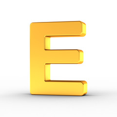 Aufkleber - The letter E as a polished golden object with clipping path