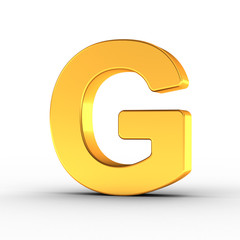Aufkleber - The letter G as a polished golden object with clipping path
