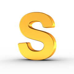Aufkleber - The letter S as a polished golden object with clipping path